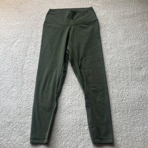 Olive Green High-Waisted Leggings
